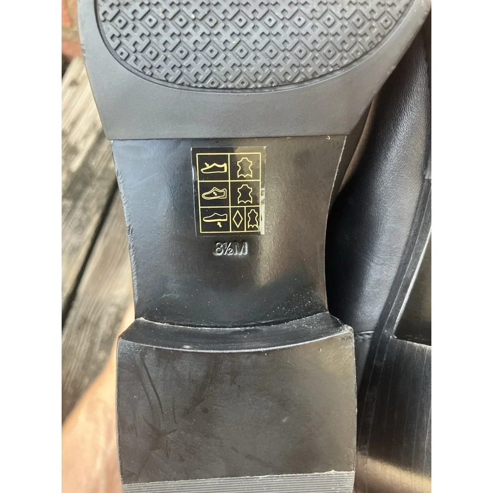 Women's Tory Burch Sidney Leather Ankle Bootie Boots - Penny Black size 8 1/2